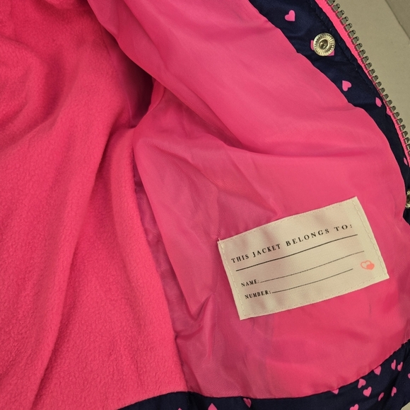 Carter’s 12 Months Girls Blue And Pink Heart Winter Jacket - Picture 5 of 9